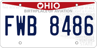 OH license plate FWB8486