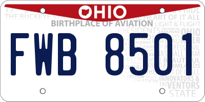 OH license plate FWB8501