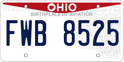 OH license plate FWB8525