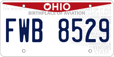 OH license plate FWB8529