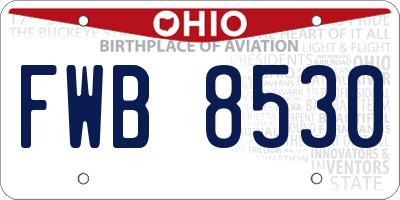 OH license plate FWB8530