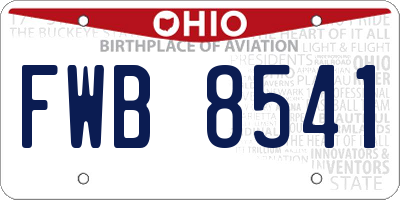 OH license plate FWB8541