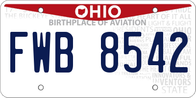 OH license plate FWB8542