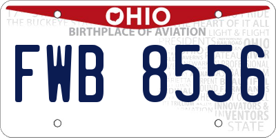 OH license plate FWB8556