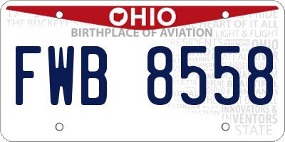 OH license plate FWB8558