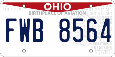 OH license plate FWB8564