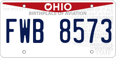 OH license plate FWB8573