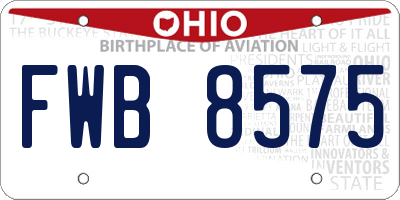 OH license plate FWB8575