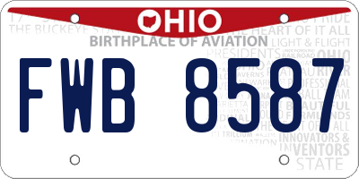 OH license plate FWB8587
