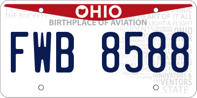 OH license plate FWB8588