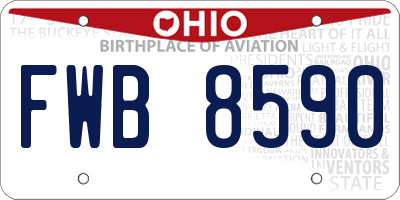 OH license plate FWB8590
