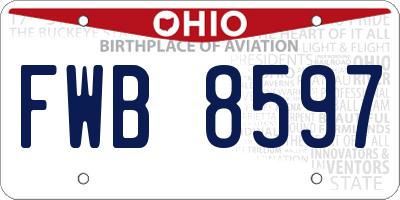 OH license plate FWB8597