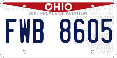 OH license plate FWB8605