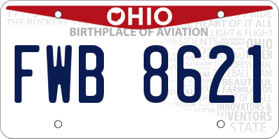 OH license plate FWB8621
