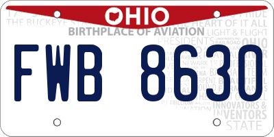 OH license plate FWB8630