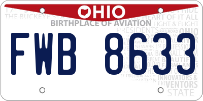 OH license plate FWB8633