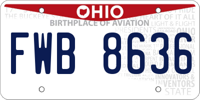 OH license plate FWB8636