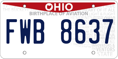 OH license plate FWB8637