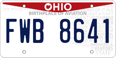 OH license plate FWB8641