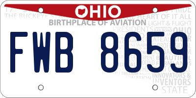 OH license plate FWB8659