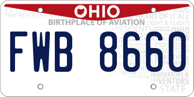 OH license plate FWB8660
