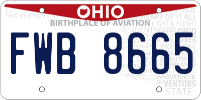 OH license plate FWB8665
