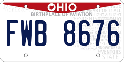 OH license plate FWB8676