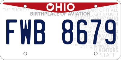 OH license plate FWB8679