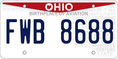 OH license plate FWB8688