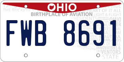 OH license plate FWB8691