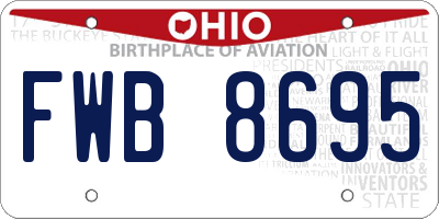 OH license plate FWB8695