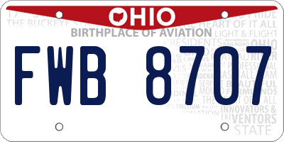 OH license plate FWB8707