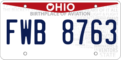 OH license plate FWB8763