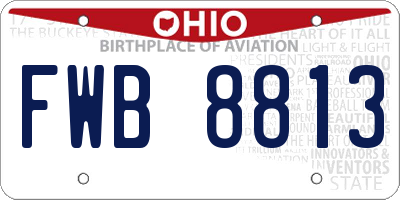 OH license plate FWB8813