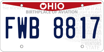 OH license plate FWB8817