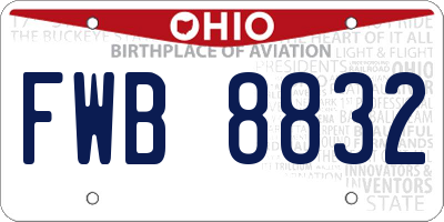 OH license plate FWB8832