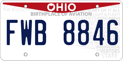 OH license plate FWB8846
