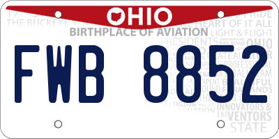 OH license plate FWB8852