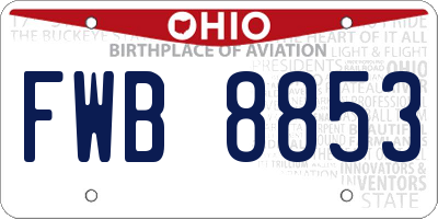 OH license plate FWB8853