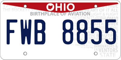 OH license plate FWB8855
