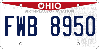 OH license plate FWB8950