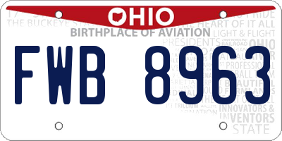 OH license plate FWB8963