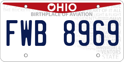 OH license plate FWB8969