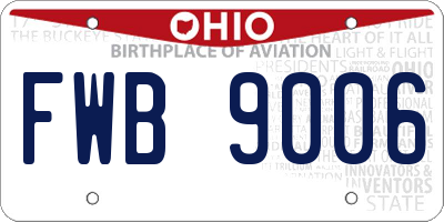 OH license plate FWB9006