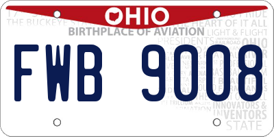 OH license plate FWB9008