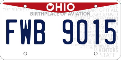 OH license plate FWB9015