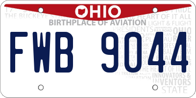 OH license plate FWB9044
