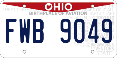 OH license plate FWB9049