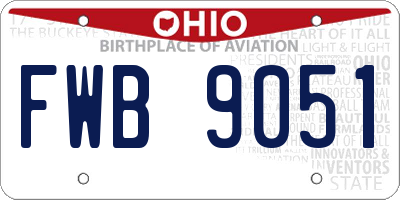 OH license plate FWB9051