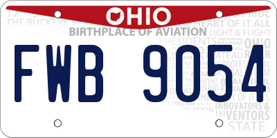 OH license plate FWB9054